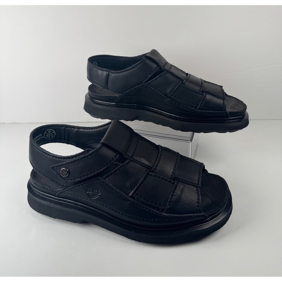 Dr. Martens Fisherman Sandals‎ Black Leather Woven Mens Size 11 Y2K 9070 main image 8